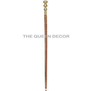 Bâtons de marche nordiques et accessoires d'extérieur attrayants, design élégant, en bois noir naturel avec poignée en aluminium doré - Product Image 2
