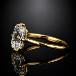 Anillo de Compromiso Solitario con Diamante Cultivado en Laboratorio, Corte Ashoka de 4 Quilates, Oro Amarillo de 14K/18K, Anillo de Boda para Mujer - Product Image 3