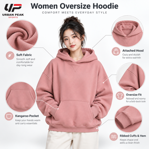 Hoodie ample pour femme avec coutures d'épaules allongées, intérieur brossé doux et un style moderne pour un look décontracté au quotidien - Product Image 6