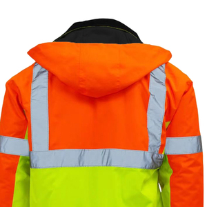 Zipper Closure Factory Price Polyester Knitted Fabric 320g High Visibility Customized Safety Jacket - Product Image 4