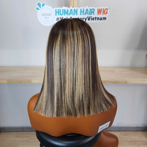 Perruque en gros pour femmes, perruque courte et droite style bob, cheveux européens, perruques en dentelle suisse juive, cheveux Remy - Product Image 2