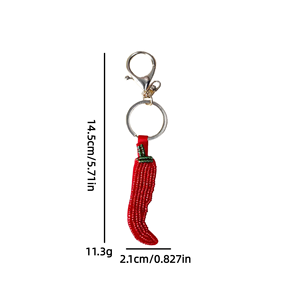 Colgante Decorativo para Bolso con Bordado de Perlas Serie Frutas: Cereza, Fresa, Piña. Accesorios de Llavero. - Product Image 6