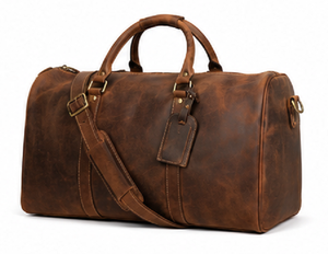 Sac de voyage en cuir véritable vintage, sac de sport de luxe pour homme, grande capacité, fermeture éclair, polyester - Product Image 4