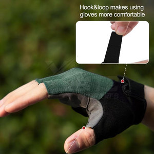 Comfortable Fit Half Finger Racing Cycling <b>Gloves</b> Hook Loop Closure Durable Breathable Neoprene/Leather Strong Grip Flexible - Product Image 5