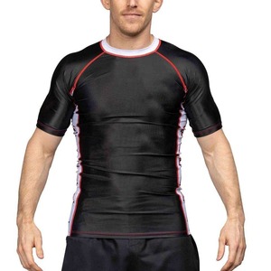 Custom <b>Men</b> Short Sleeve Rashguard BJJ MMA <b>Compression</b> <b>Shirt</b> Quick Dry Training Gym Fitness Polyester Jiu Jitsu Rash Guard - Product Image 1
