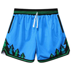 Shorts de bain extensibles de qualité supérieure pour hommes, shorts de plage à taille élastiquée avec cordon de serrage, design graphique personnalisé, doublure en maille - Product Image 3
