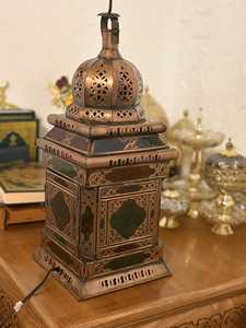 <b>Large</b> Moroccan Metal <b>Lantern</b> Authentic Hand-Punched Metal Floor Lamp Filigree Shadow Lamp Geometric Moorish Boho Gift - Product Image 4