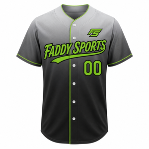 Camiseta de Béisbol Personalizada con Degradado, Sublimada, Cosida, con Botones, Transpirable, de Secado Rápido, Uniforme de Equipo, Camiseta Deportiva de Alto Rendimiento - Product Image 1