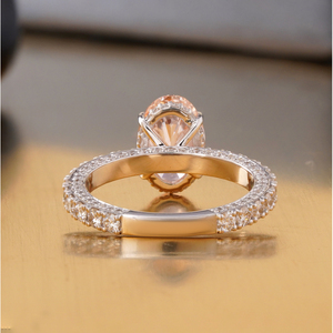 2.04 CT Vivid Pink Oval Lab Grown Diamond <b>Ring</b> 14K <b>Gold</b> Rare Color Statement Fashionable <b>Ring</b> - Product Image 4