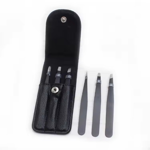 Kit de pinzas para cejas profesional de lujo, recién llegado, 3 piezas, negro, rosa, dorado, juego de pinzas para cejas de acero inoxidable - Product Image 4