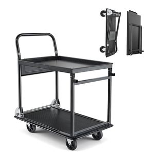 Carrello Pieghevole da 700 Libbre con Piattaforma in Acciaio a 2 Livelli e Ruote ad Alta Resistenza per Traslochi - Product Image 1