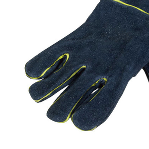 Custom Dark Green Leather Welding <b>Gloves</b> <b>Long</b> Cuff Heat Resistant Eco-Friendly Lightweight Outdoor Safety Work <b>Gloves</b> Four - Product Image 6