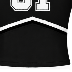 Haut d'uniforme de cheerleading noir sans manches, col en V, pour entraînement de danse d'équipe, compétition, vêtements de sport athlétiques - Product Image 6