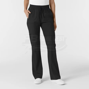 Blusa de Trabajo de Punto para Mujer, Manga Larga, Negra, Uniforme de Hospital, Diseño Personalizado, Servicio OEM - Product Image 4