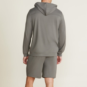 Ensemble sweat à capuche et short 100 % coton de haute qualité, ensemble sweat à capuche et short en molleton 100 % coton uni teint pour homme, idéal pour l'hiver - Product Image 2