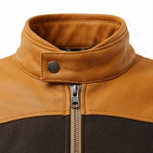 แจ็คเก็ตหนังแท้สำหรับขี่มอเตอร์ไซค์คุณภาพดีที่สุดสำหรับผู้ชาย รุ่นใหม่ล่าสุดสำหรับฤดูหนาว พร้อมแผ่นป้องกันที่ถอดออกได้ สามารถสั่งทำได้ - Product Image 4