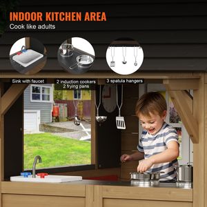 Casetta esterna in legno con porta finestra lavello per bambini giardino giochi Cottage categoria di prodotto - Product Image 4