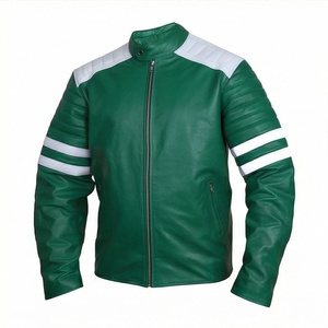 Veste de moto en cuir PU pour homme, couleur personnalisée, fermeture éclair, haute qualité, équipement de protection élégant. - Product Image 1