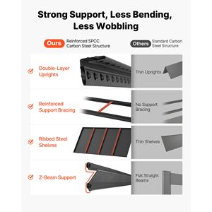 4 Tier Adjustable Heavy Duty <b>Metal</b> Utility Rack <b>Shelf</b> G 2400 Lbs Capacity Garage Storage <b>Shelves</b> Storage <b>Unit</b> for Garages - Product Image 6