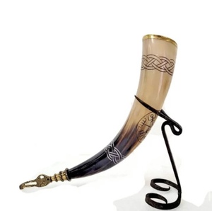 Corne de buffle polie à finition naturelle, corne de guerre viking, imperméable, pour cosplay et décoration intérieure - Product Image 1