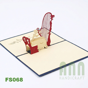 ANN HANDICRAFT Custom 3D Pop Greeting <b>Card</b> <b>Box</b> Harp Friendship Theme Die Cutting Printed <b>Wedding</b> Birthday Souvenirs Paper - Product Image 2