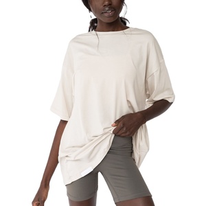 Low MOQ Embroidered Logo Women's Cotton <b>Crop</b> T Shirt Breathable Quick Dry Short Sleeve Casual Tee Crew Neck Summer Gym <b>Top</b> - Product Image 2