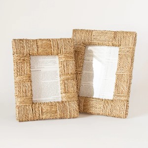 กรอบรูปโบราณทำมือจากหญ้าทะเล คุณภาพดีเยี่ยม กรอบรูปถักจากฟางราฟเฟีย - Product Image 3