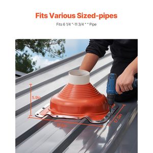 2 uds. Bota intermitente de silicona de alta temperatura tubo de techo de Metal membrana impermeable ajuste 6-1/4 \ "-11-3/4 \" tubo - Product Image 2