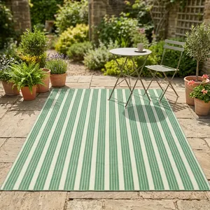 Alfombra Moderna a Rayas para Acampar al Aire Libre, de Poliéster, Tejido Plano, Rectangular, Reversible, Lavable, Apta para Mascotas, con Base Antideslizante - Product Image 3