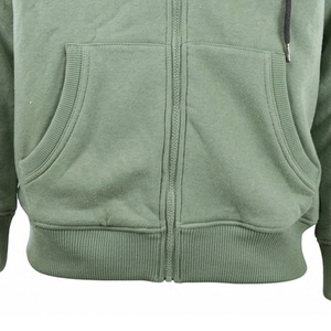 Sweat-shirt à capuche zippé blanc uni pour homme, coupe oversize, avec poche kangourou et cordon de serrage, décontracté, écologique, respirant, en coton 300g - Product Image 3