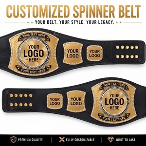 Ceinture de championnat de lutte personnalisée, en cuir noir, plaque dorée, logo personnalisé, ceinture de championnat personnalisée, personnalisable - Product Image 4