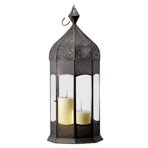 Lanterne à bougie brûlée de couleur noire pour la décoration de la maison Prix exclusif de la lanterne suspendue pour la décoration de bougie à la main - Product Image 1