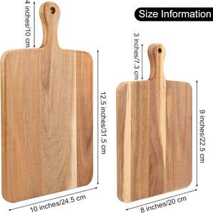 Planche à découper en bois, ustensile de cuisine durable, légère, en bois massif, de haute qualité, emballage en boîte, forme rectangulaire, passe au lave-vaisselle - Product Image 2