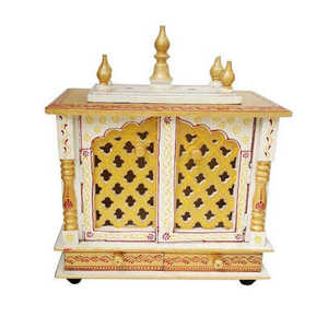 Handcrafted Wooden Rectangle Hindu Temple Wall Hanging 2 Durable Drawer Indian Hand Painted <b>Mandir</b> Structure Diwali Retirement - Product Image 6