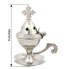 Quemador de Incienso de Latón Hecho a Mano, Censero de Iglesia de Latón Pulido Brillante, Thurible Religioso de Metal, Soporte para Incienso, Proveedor Mayorista - Product Image 4
