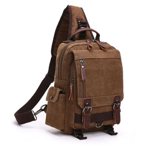 <b>Canvas</b> Unisex <b>Backpack</b> Vintage Style Softback Arcuate Shoulder Strap Durable Zipper Closure Casual Daily Use - Product Image 4
