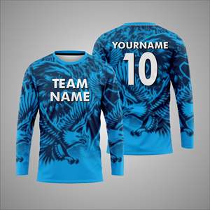 Camiseta deportiva de manga larga con sublimación personalizada – Camiseta de entrenamiento atlético con impresión de número y nombre de equipo personalizados - Product Image 1