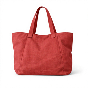 Sac fourre-tout tendance pour femme en coton de haute qualité, imprimé personnalisé motifs animaux, toile rouge avec poches zippées, sac de shopping - Product Image 4