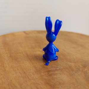 Blue Glass Bunny Figurine Minimalist Design Modern Desk Decor <b>Easter</b> <b>Ornament</b> Lightweight From Rajasthan - Product Image 2