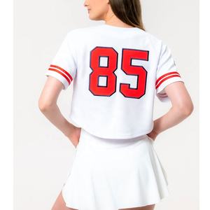 Ropa deportiva sublimada personalizada con cuello redondo, camiseta de béisbol activa para mujer en estilo de camiseta de softbol para máxima comodidad - Product Image 3