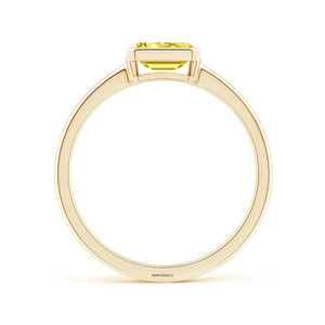 Anillo Solitario de Lujo con Gema Amarilla Corte Esmeralda para Mujer, Joyería Minimalista de Compromiso en Oro de 10K, 14K, 18K y Plata 925, 935 - Product Image 4