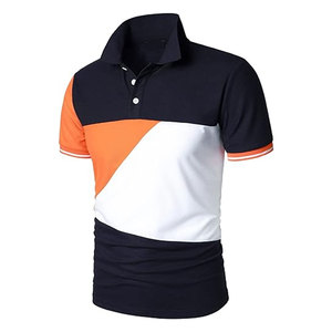 Mens Fashion Polo <b>Shirts</b> Short Sleeve <b>Collared</b> <b>T</b> <b>Shirt</b> Color Block Sports Golf Polos Casual Lightweight Breathable Comfortable - Product Image 3