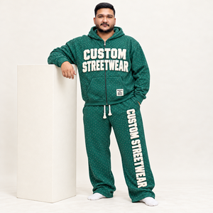 Ensemble de survêtement unisexe en polaire avec strass, veste à capuche zippée et pantalon de jogging large, personnalisable avec lettres, style streetwear, ensemble hiver assorti - Product Image 2