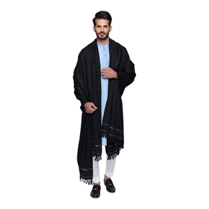 Men's Traditional Wool Black <b>Shawl</b> For Winter Casual Wear India Pakistan Style Salwar Kameez With <b>Shawl</b> Set - Product Image 5