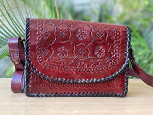 กระเป๋าสะพายข้างหนังควายทำด้วยมือของผู้หญิงวินเทจสีน้ำตาลแบบลำลองมีซิปปิดแบบหนีบผ้าแคนวาสสำหรับผู้หญิง - Product Image 4