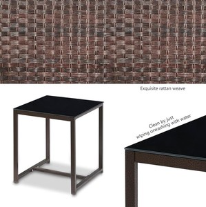 Contemporary Rattan Outdoor <b>Garden</b> Set with Coffee <b>Table</b> <b>and</b> <b>Chair</b> <b>2</b> <b>Seater</b> Weather Resistant Patio Furniture - Product Image 5