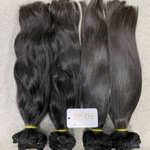 100% Vietnamese Virgin Raw Human Hair Remy Natural Straight Donor Hair Wholesales Vietnam Bouncy <b>Curly</b> Super Double Drawn - Product Image 5