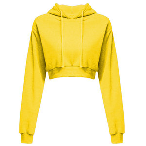 Sudadera con capucha corta de invierno para mujer, personalizada, extragrande, de forro polar 100% algodón, con lavado ácido, bordada, forrada, de manga larga y transpirable - Product Image 2