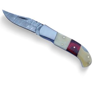 Hunting Folding Knives Handmade Damascus <b>Steel</b> Blade Compact <b>Outdoor</b> Pocket Utility Tool with Durable Decorative Ergonomic - Product Image 6