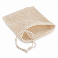 GRS Gecertificeerde Gerecycleerde Katoenen Mesh Produce Bag 35x35 cm Herbruikbare Trekkoord Fruit Groente Boodschappentas Aangepaste Logo Groothandel